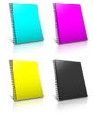 Spiral CMYK binder. Royalty Free Stock Photo