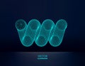 Spiral. Connection Structure. Abstract grid design. 3d vector illustration for science, technology Royalty Free Stock Photo