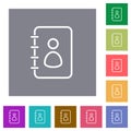 Spiral contact book alternate square flat icons