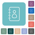 Spiral contact book outline rounded square flat icons