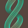 Spiral. 3d Vector Illustration. Wireframe Connection Structure. Abstract Dynamic Background Royalty Free Stock Photo
