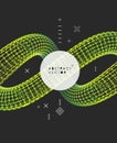 Spiral. 3d Vector Illustration. Wireframe Connection Structure. Abstract Background. Royalty Free Stock Photo