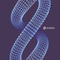 Spiral. 3d Vector Illustration. Wireframe Connection Structure. Abstract Dynamic Background Royalty Free Stock Photo