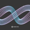 Spiral. Wireframe Connection Structure. Dynamic Background Royalty Free Stock Photo