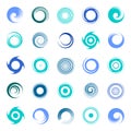 Spiral design elements with circular rotation swirl movement Royalty Free Stock Photo