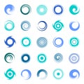Spiral design elements with circular rotation swirl movement
