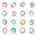 Spiral design elements set. Royalty Free Stock Photo