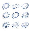 Spiral Design Elements Set. Abstract Swirl Icons Royalty Free Stock Photo