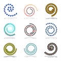 Spiral design elements set. Royalty Free Stock Photo