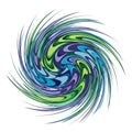 Spiral design featuring swirling patterns in shades of blue green and Royalty Free Stock Photo