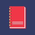 Spiral Diary Planner Notebook Flat Vector Icon Royalty Free Stock Photo
