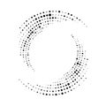 Spiral dots backdrop. Halftone shapes, abstract logo emblem or design element for any project