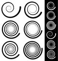 Spiral elements. Set of 6 different swirl, swoosh