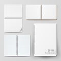 Spiral Empty Notepad Blank Mockup Set.