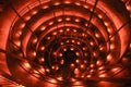 spiral entry in Ruakuri caves in Waitomo, New Zealand. The glowworms are actually maggots, but were renamed to worms for Royalty Free Stock Photo