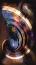 A spiral fits into a nebula landscape