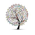 Spiral floral tree for your design Royalty Free Stock Photo