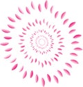 Spiral flower petal abstract design in pink color for multipurpose use