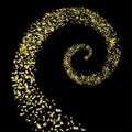 A spiral of flying gold particles Royalty Free Stock Photo