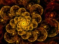 Spiral Galactic Flower Background Fractal Art