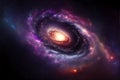 Spiral galaxy background. A view from space to a spiral galaxy and stars. Universe filled with stars, nebula and galaxy. Royalty Free Stock Photo