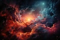 Spiral galaxy, black hole, young stars and planet in stunning cosmic scene., generative IA Royalty Free Stock Photo