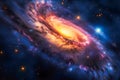 Spiral Galaxy Core Radiance in Deep Space Royalty Free Stock Photo