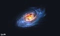 Spiral Galaxy on Cosmic Background. Vector illustration for your artwork.