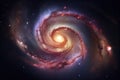 Spiral galaxy in deep space, abstract background. Generative AI Royalty Free Stock Photo