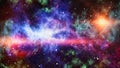 Spiral galaxy in deep space. Elements of this image furnished by NASA. Royalty Free Stock Photo