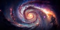 Spiral galaxy in deep space. Stars of a planet and galaxy. Generative AI Royalty Free Stock Photo