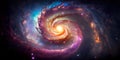 Spiral galaxy in deep space. Stars of a planet and galaxy. Generative AI Royalty Free Stock Photo