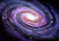 Spiral Galaxy in deep spcae, illustration Royalty Free Stock Photo