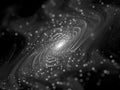 Spiral galaxy fractal black and white texture Royalty Free Stock Photo