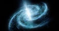 A spiral galaxy moves around Abstract space background Star space, the formation of stars and planets Deep space footage Particles