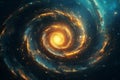 Spiral Galaxy on the Screen, Cosmic Exploration, Generative AI