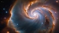 spiral galaxy in space A deep space nebula with a spiral shape and a bright core. Royalty Free Stock Photo