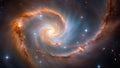 spiral galaxy in space _A deep space nebulae with a spiral shape and a bright core. Royalty Free Stock Photo