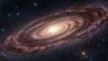 spiral galaxy in space A space scene with a galaxy and light speed travel. The image shows a realistic and detailed view Royalty Free Stock Photo