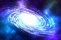 Spiral galaxy with stars and nebula somewhere in deep space Royalty Free Stock Photo