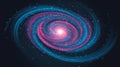 Spiral Galaxy Swirling with Bright Cosmic Core Royalty Free Stock Photo