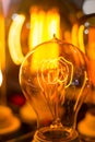 Spiral Glowing Led filament cob lamp blur Royalty Free Stock Photo