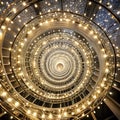 Spiral of Glowing White Lights Royalty Free Stock Photo