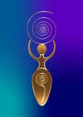 Spiral goddess of fertility, Wiccan Pagan Symbols, The spiral cycle of life, death and rebirth. Wicca woman mother earth symbols