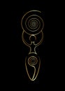 Spiral goddess of fertility, Wiccan Pagan Symbols, The spiral cycle of life, death and rebirth. Wicca woman mother earth symbol