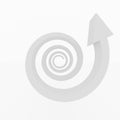 Spiral growth gray arrow