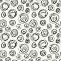 Spiral hand drawing simple seamless pattern Royalty Free Stock Photo