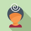 Spiral head pressure icon flat vector. Dizziness ill Royalty Free Stock Photo