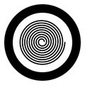 Spiral Helix Gyre icon in circle round black color vector illustration flat style image