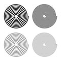 Spiral Helix Gyre icon outline set black grey color vector illustration flat style image